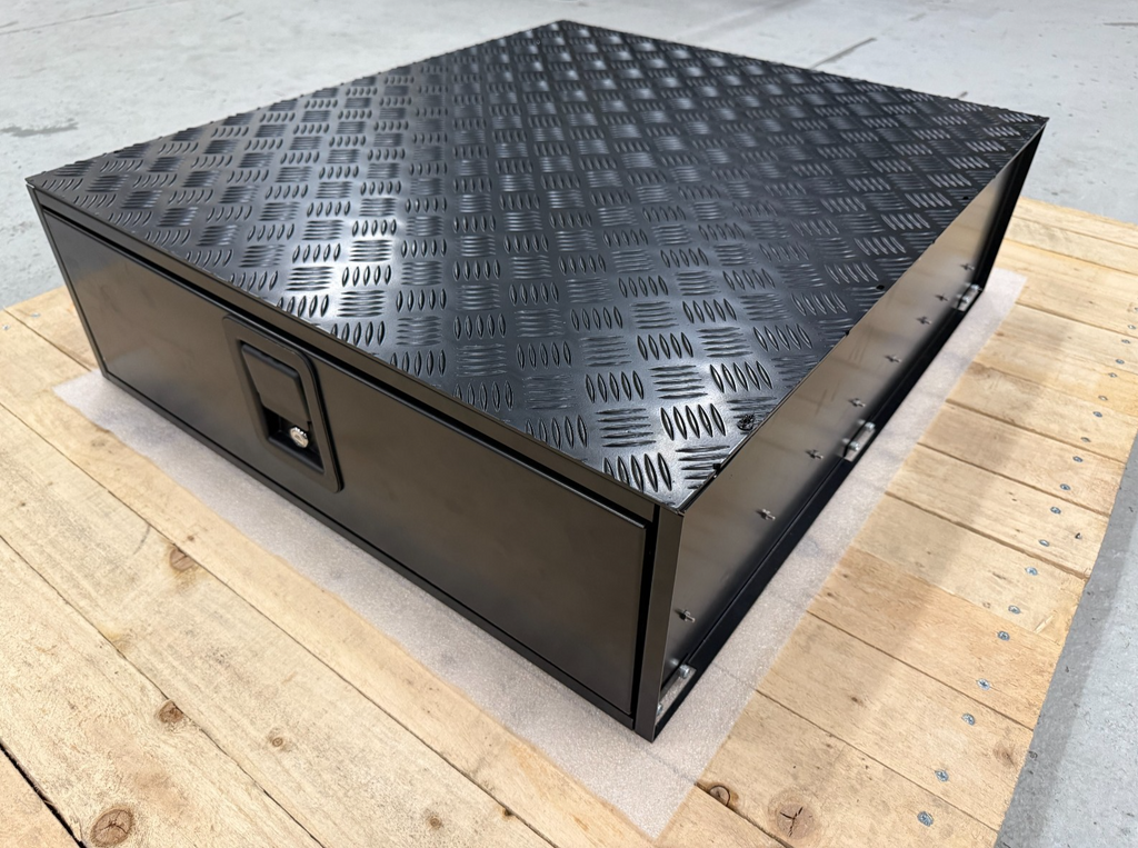 Rear Black Pull Out Drawer Safe Fit Land Rover Defender 90 110 Utility ...