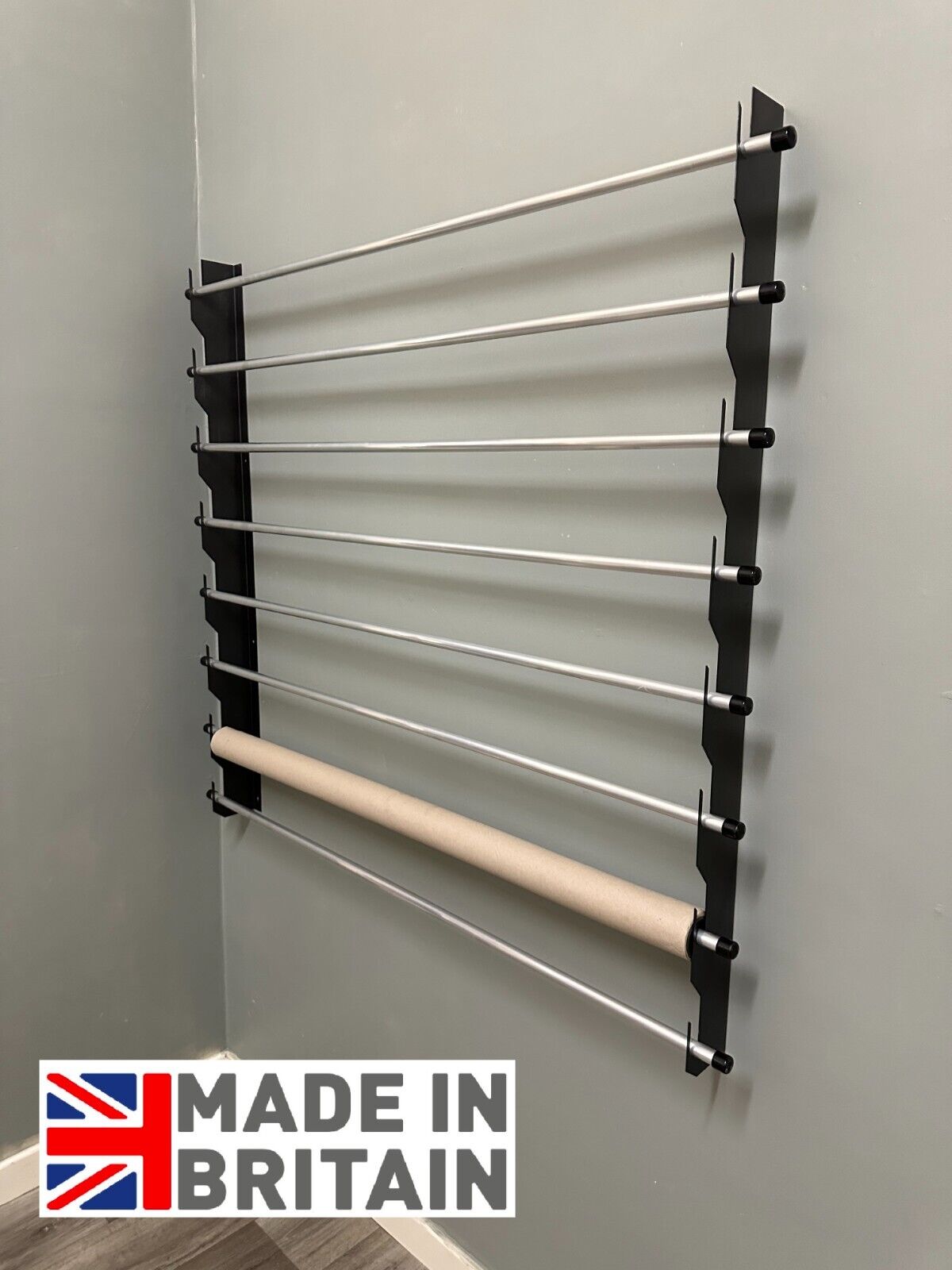 Wall Rack Roll Holder Dispenser 125cm Wide Poles x10 - Vinyl Tints Wrap Textiles