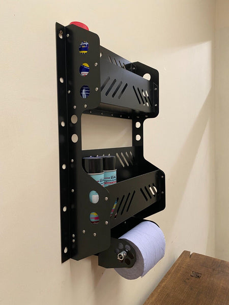Blue Roll Industrial Paper Dispenser Double Shelf Workshop Aerosols Cleaning